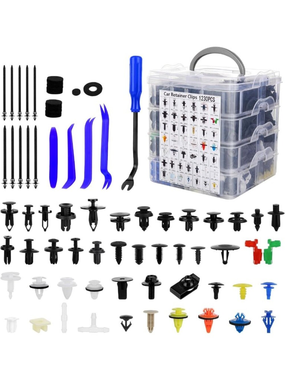 1365Pcs Auto Push Pin Rivets Set - Nylon Body Clips & Fasteners for Cars